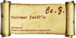 Csirmaz Zalán névjegykártya