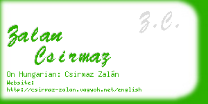 zalan csirmaz business card