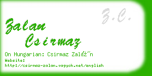 zalan csirmaz business card